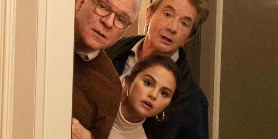 Steve Martin (l.), Selena Gomez und Martin Short in «Only Murders in the Building» auf Disney+.