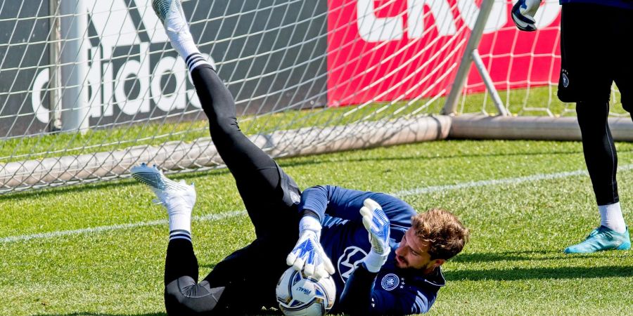 Torhüter Kevin Trapp beim Torwarttraining der Nationalmannschaft.