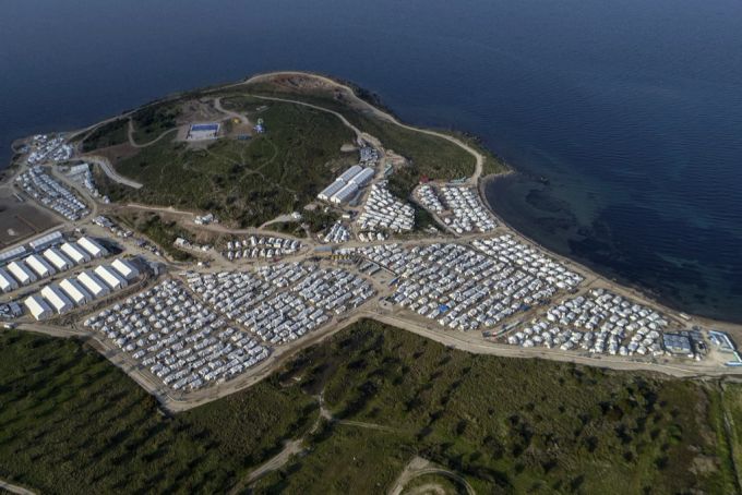 Ein Foto des Geflüchteten-Lagers Kara Tepe auf der griechischen Ägäis-Insel Lesbos vom 29. März 2021. geflüchtete