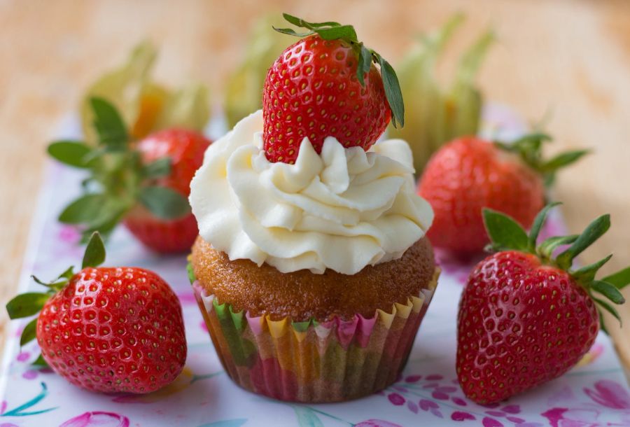 Cupcake Erdbeere Schmand Förmchen