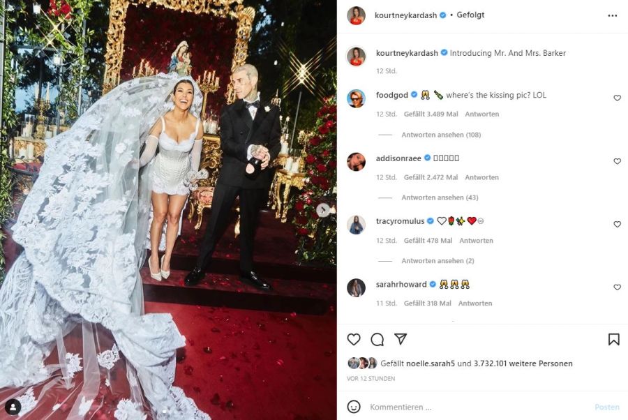 Kourtney Kardashian und Travis Barker haben geheiratet.