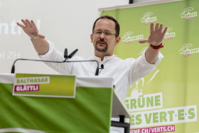 Balthasar Glaettli, Präsident Grüne Schweiz, spricht während der Delegiertenversammlung der Grünen Schweiz am Samstag, den 26. März 2022, in Ziegelbrücke. Balthasar Glättli Grüne
