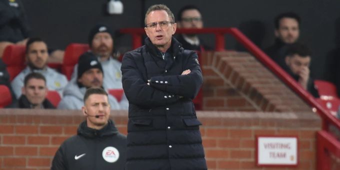 Der ManUnited-Trainer Ralf Rangnick beim Heimspiel gegen den FC Chelsea am 28. April 2022 ralf rangnick