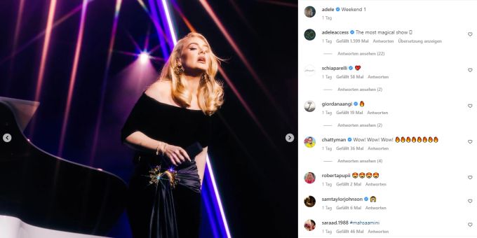 Die britische Sängerin Adele trat in Las Vegas auf. adele