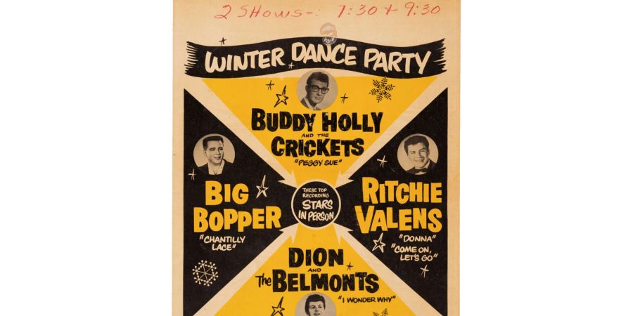 Ein Poster für ein Konzert mit Buddy Holly hat bei einer Auktion in den USA 447 000 Dollar eingebracht.