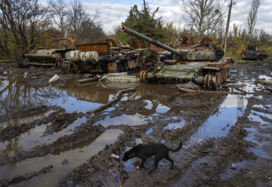 Zerstörte russische Panzer in Cherson am 30. Oktober.