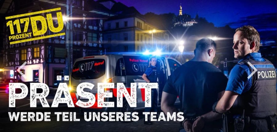 Ein Bild der Werbekampagne «117 Prozent Du» der Luzerner Polizei.