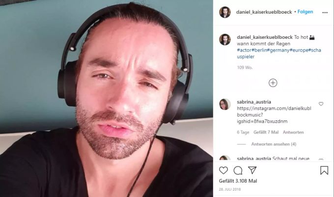 Das letzte gepostete Foto auf dem Instagram-Account von Daniel Küblböck. Daniel Küblböck dsds