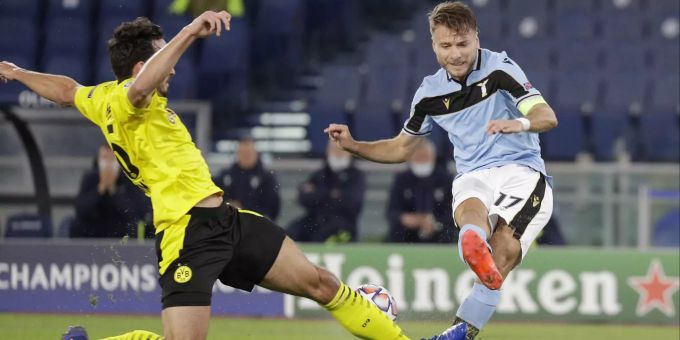 Ciro Immobile (rechts) ist der Matchwinner von Lazio Rom gegen den BVB. BVB