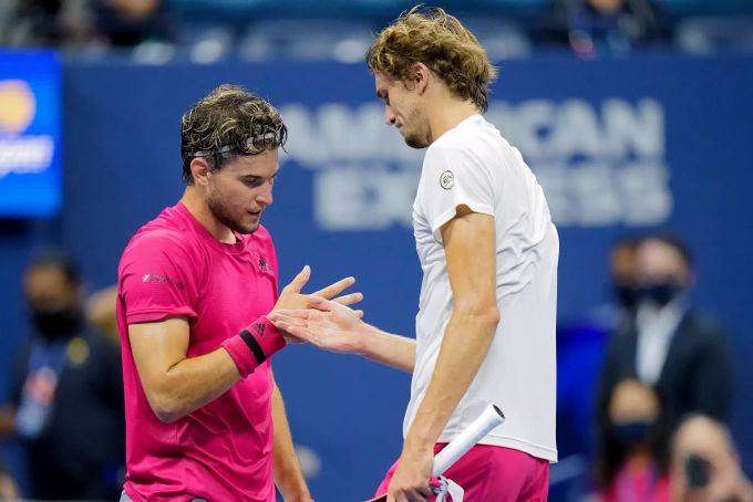 US Open: Dominic Thiem (l.) und Alexander Zverev (r.). Alexander zverev