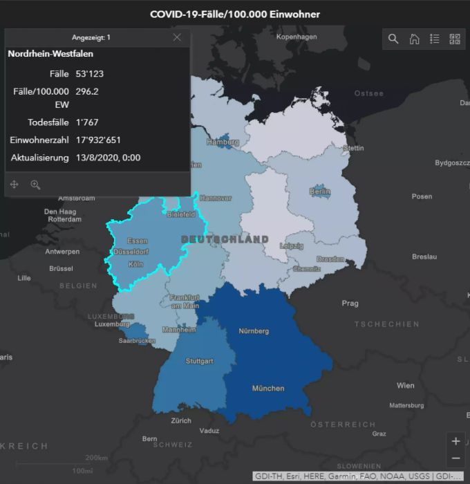 Das Bundesland Nordrhein-Westfalen ist der neue Corona-Hotspot von Deutschland. Nordrhein-Westfalen