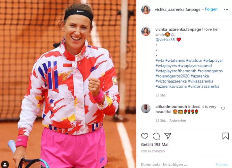 Victoria Azarenka sorgt mit ihrem Outfit für einen Hingucker.