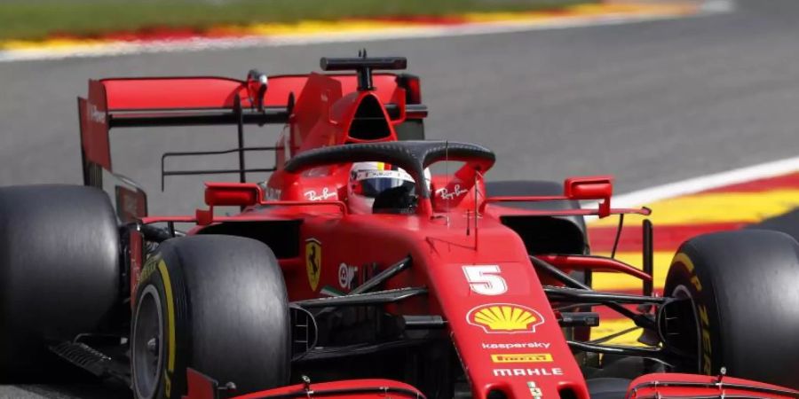 Fuhr beim letzten Training in Spa auf den letzten Platz: Ferrari-Pilot Sebastian Vettel. Foto: Francois Lenoir/POOL REUTERS/AP/dpa