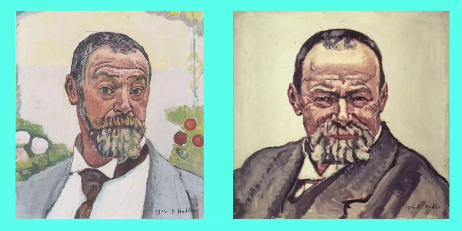 Späte Selbstportraits Hodlers von 1914 (l.) und 1916.