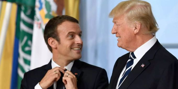 Macron wird morgen offiziell seinen Staatsbesuch in den USA beginnen. Macron wird morgen offiziell seinen Staatsbesuch in den USA beginnen.
