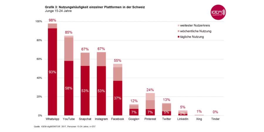 Das Nutzungsverhalten gemäss dem IGEM-digiMonitor.