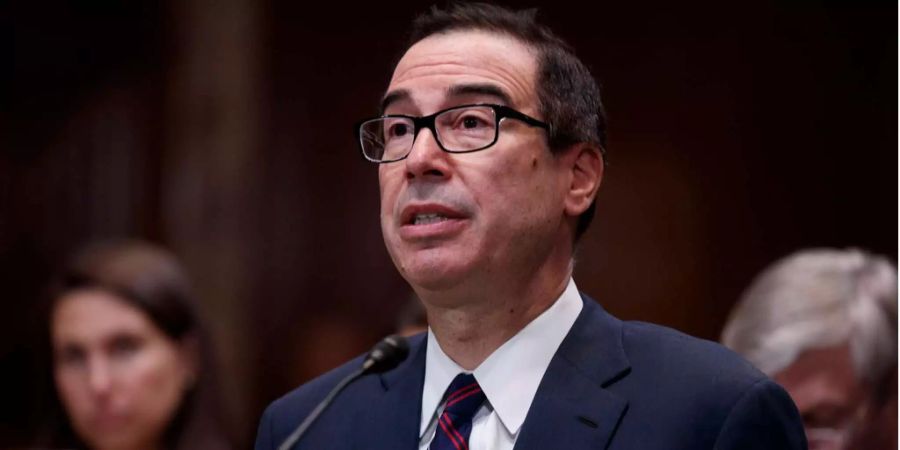 Der US-Finanzminister Steven Mnuchin erscheint zu einer Anhörung im Senat.