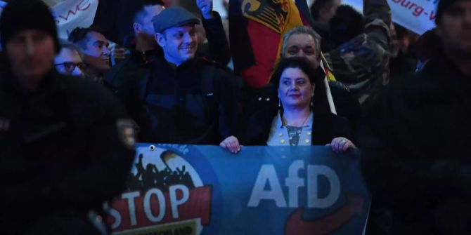 Eine Demonstration der AfD gegen den Migrationspakt.