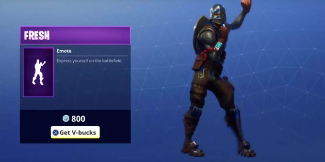 Ein Screenshot von Fortnite zeigt das Emote «Fresh».