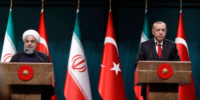 Recep Tayyip Erdogan und Hassan Ruhani an der Pressekonferenz.