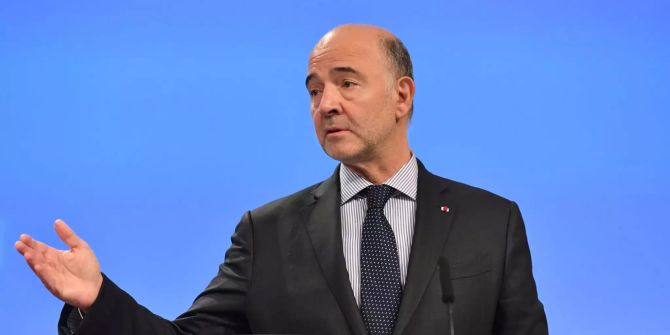 Pierre Moscovici, Wirtschaftskommissar der EU, bei einer Pressekonferenz.