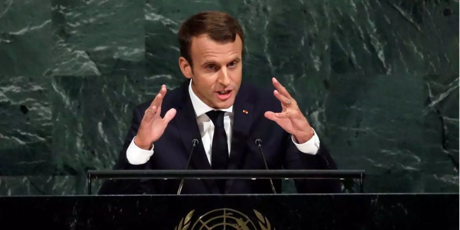 Emmanuel Macron, französischer Präsident, sprich bei der UN-Generalversammlung.