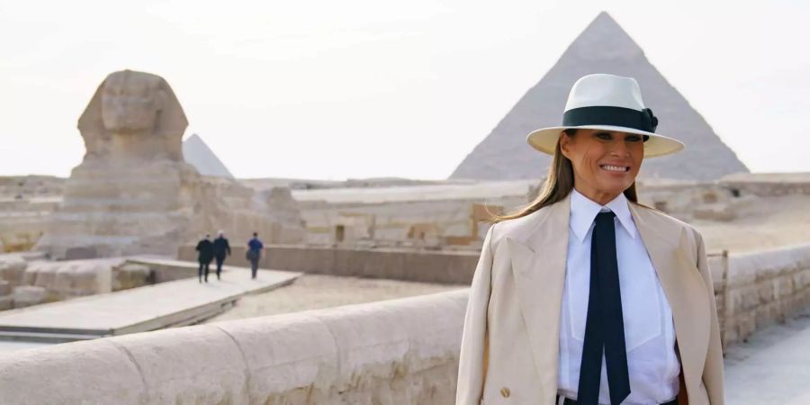 Melania Trump besucht die Grosse Sphinx von Gizeh in Gizeh.