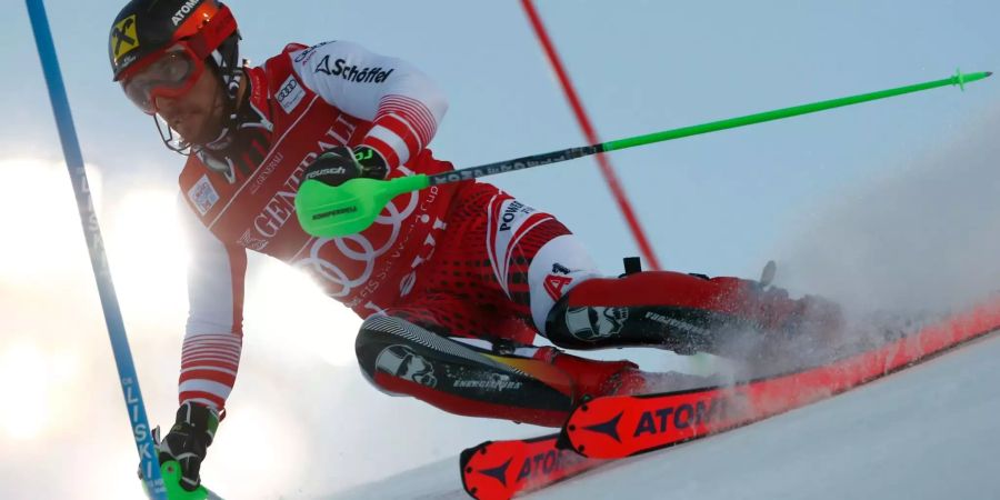 Marcel Hirscher im ersten Lauf des Slalom von Levi.