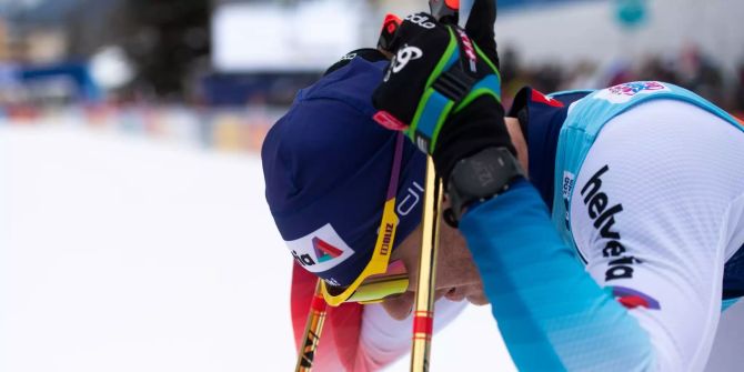 Dario Cologna nach dem Rennen.