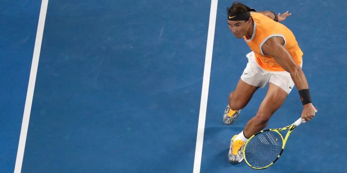 Rafael Nadal im Spiel gegen Frances Tiafoe an den Australian Open. Rafael Nadal