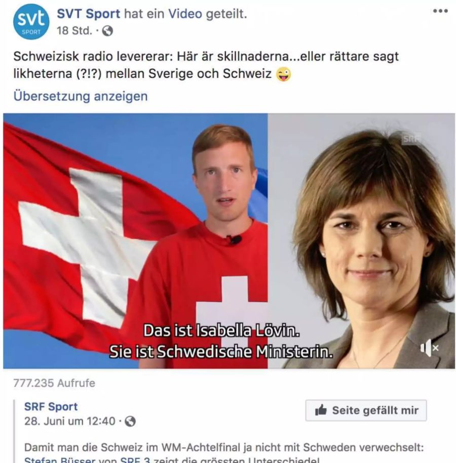 SVT Sport hat Büssis Video auf Facebook geteilt.