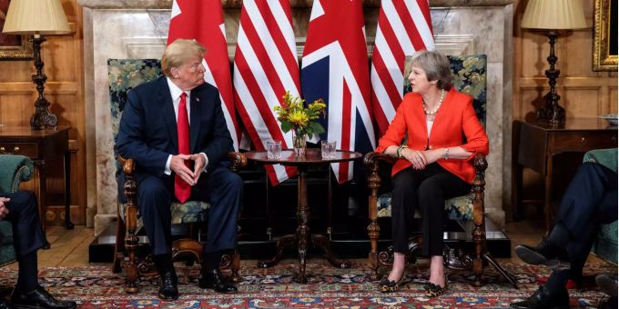 Der amerikanische Präsident Donald Trump und die britische Premierministerin Theresa May. Der amerikanische Präsident Donald Trump und die britische Premierministerin Theresa May.