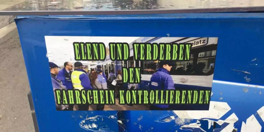 Die Drohung bei der VBZ-Haltestelle Rosengartenstrasse.