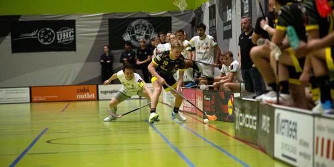 WaSa Spieler in Aktion Unihockey Waldkirch-St. Gallen