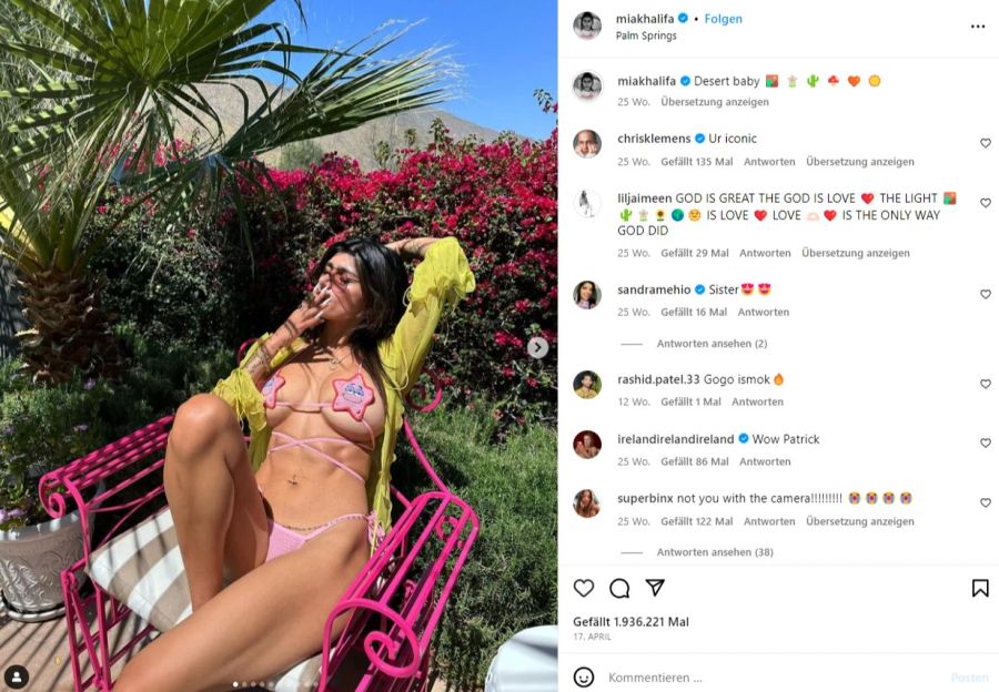 Mia Khalifa wurde von «Playboy» gefeuert.