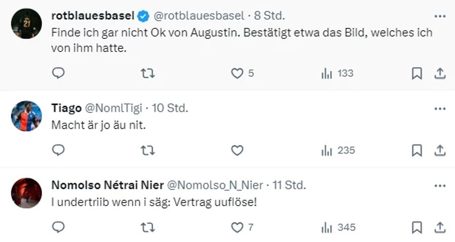 «Vertrag auflösen!», fordert ein Fan.