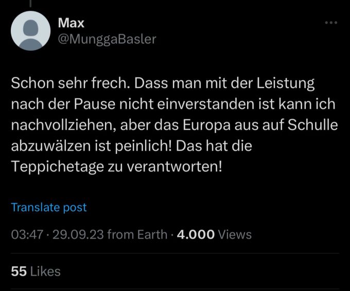 X-Reaktion auf Schultz-Entlassung.
