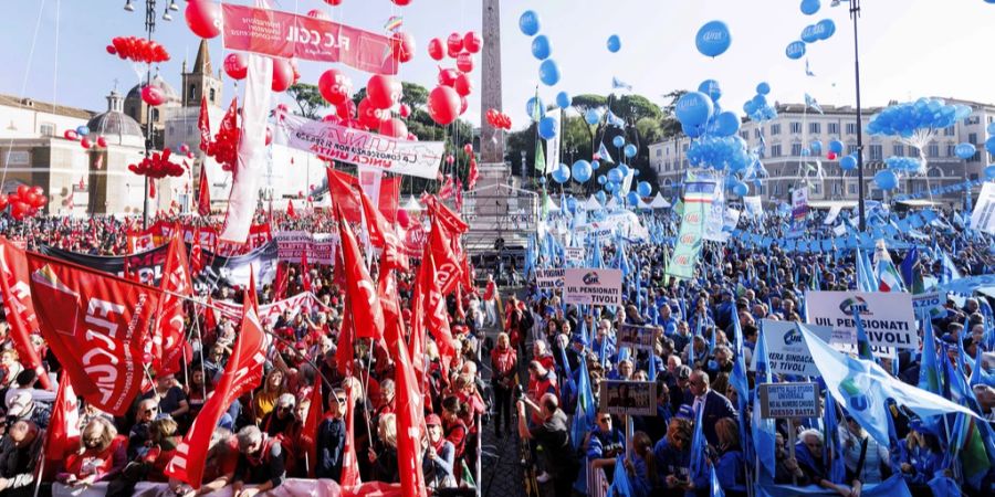 Streik in Italien Kundgebung