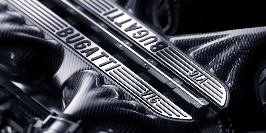 Dieses Bild hat Bugatti vom neuen Motor veröffentlicht: Der V16 ist auch optisch ein Kunstwerk.
