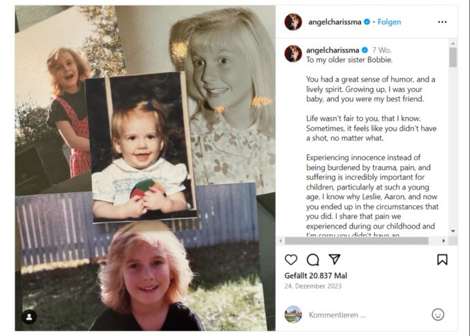 Mit Worten der Verständnis verabschiedete sich Angel Carter von ihrer Schwester Bobbie Jean Carter. billie jean carter schwester