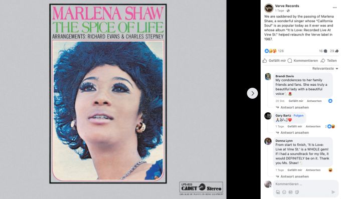 US-Jazzsängerin Marlena Shaw mit 81 Jahren gestorben | Nau.ch