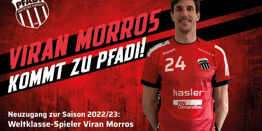 Viran Morros stösst zu Pfadi Winterthur Handball