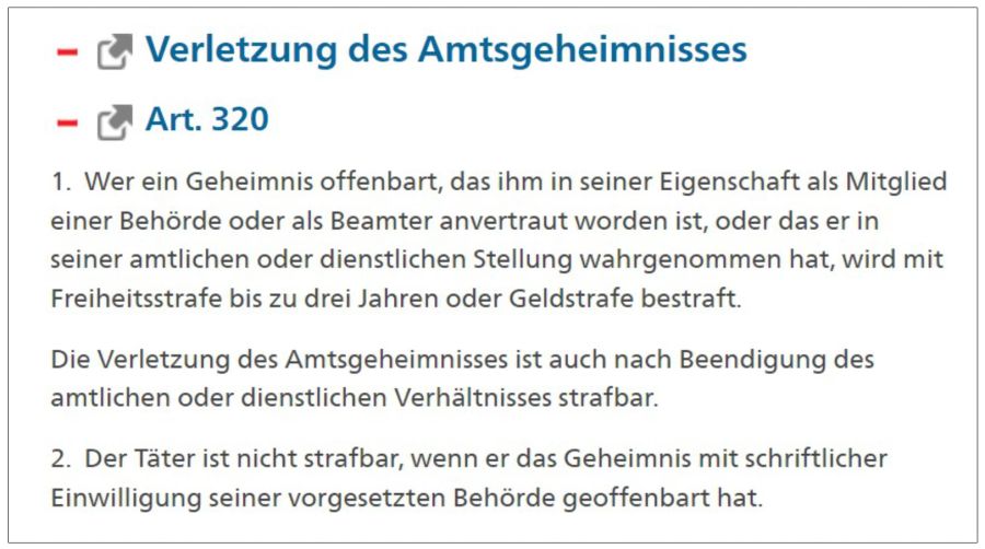 Strafgesetzbuch Amtsgeheimnis