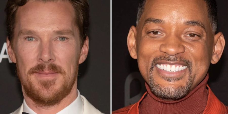 Benedict Cumberbatch (li.) und Will Smith waren 2022 beide für den Oscar als bester Hauptdarsteller nominiert.