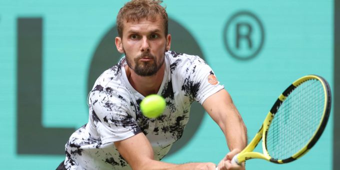 Verpasste in Halle das Halbfinale: Oscar Otte. Verpasste in Halle das Halbfinale: Oscar Otte.