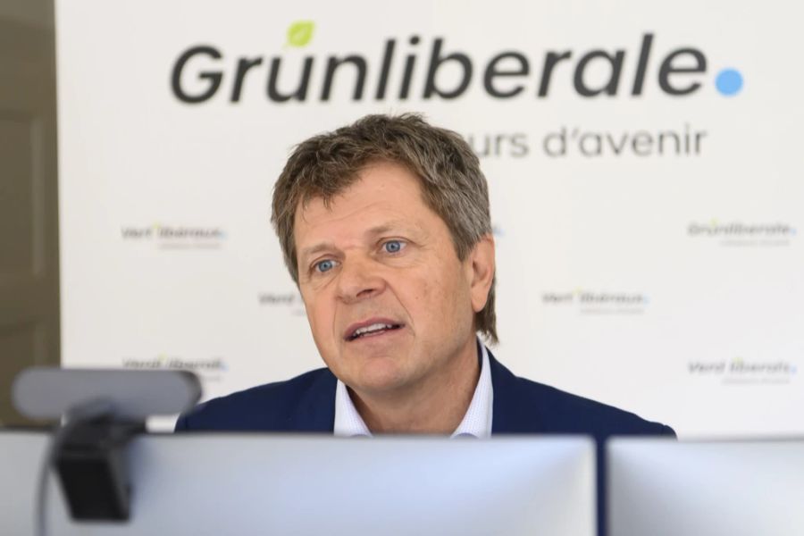 Jürg Grossen, Parteipräsident der Grünliberalen, an der digitalen Delegiertenversammlung im Januar 2022.