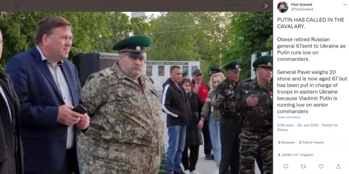 General Pavel muss in den Ukraine-Krieg ziehen. ukraine krieg