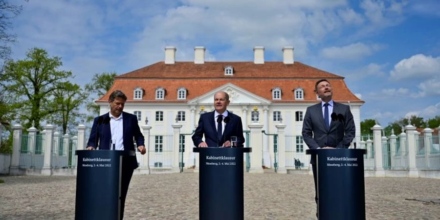 Habeck, Scholz, Lindner Anfang Mai in Meseberg