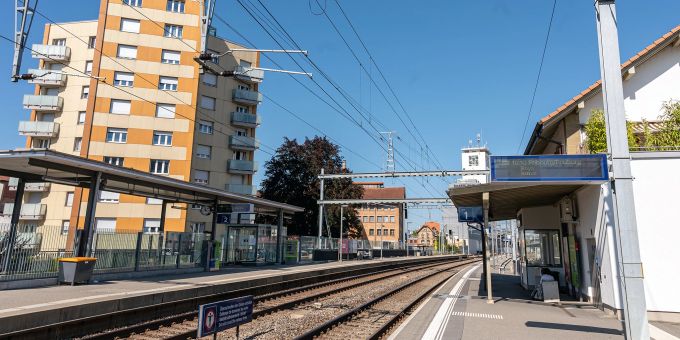 Der SBB Bahnhof Düdingen. Der SBB Bahnhof Düdingen.