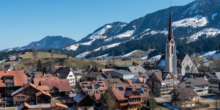 Blick auf Escholzmatt und das Entlebuch in Richtung Schüpfheim.